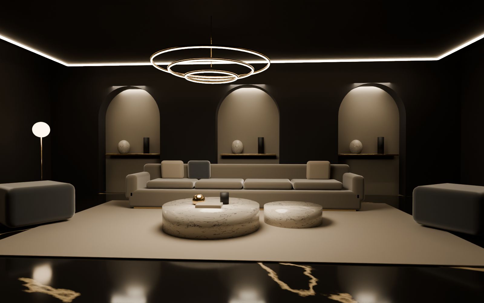 Vanta Black Living Rooms